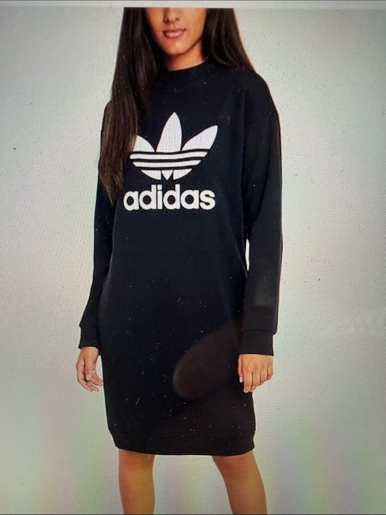 adidas Dresses & Skirts - Adidas sz S Classic black white sporty sweatshirt dress - so soft